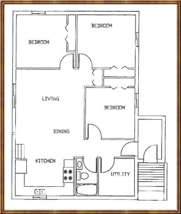single storey cabin, open floor plan, cabin plans