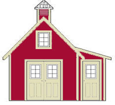 micro barn, mini schoolhouse